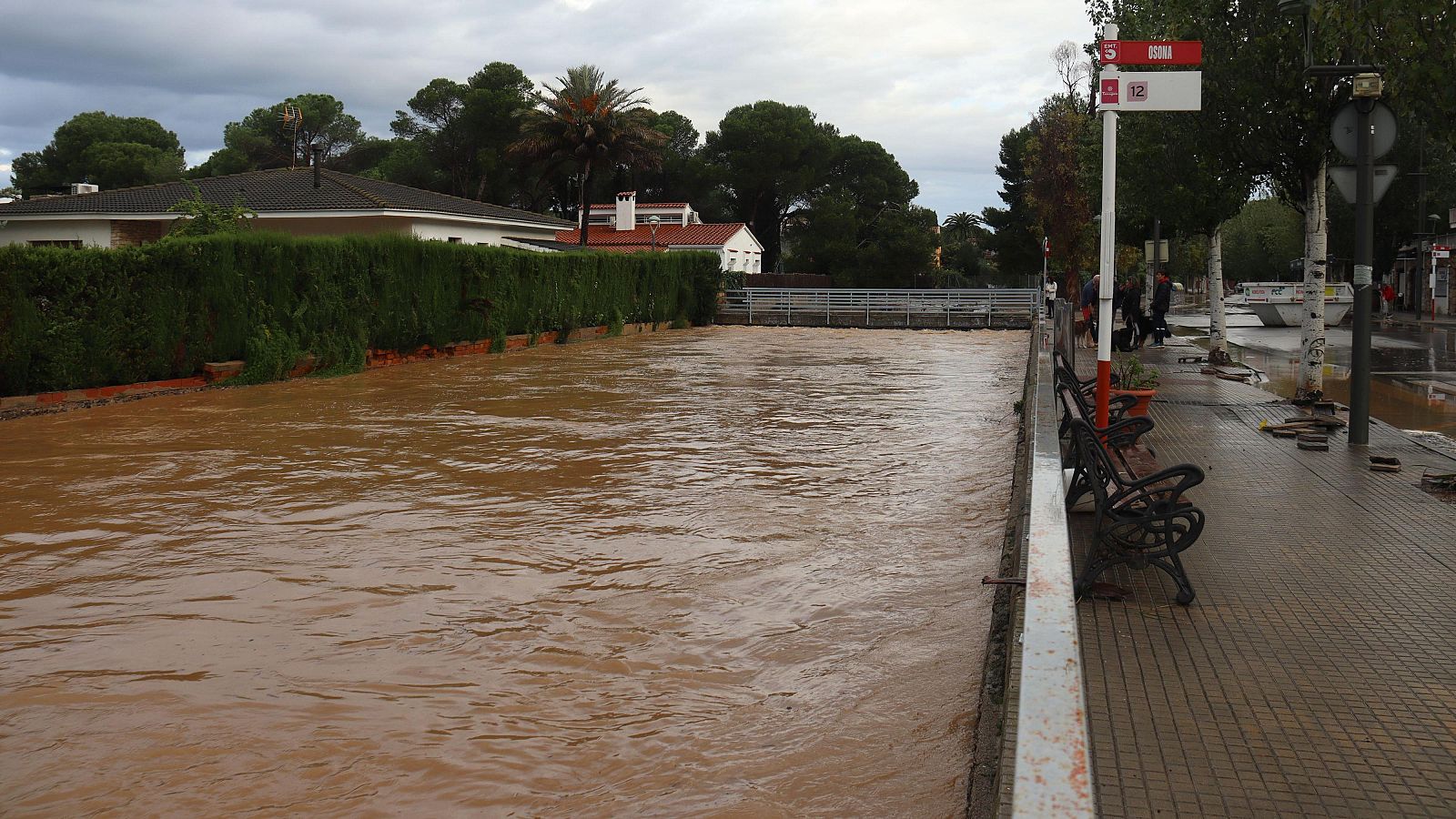 El barranc de La Móra de Tarragona aquest dilluns després dels forts aiguats