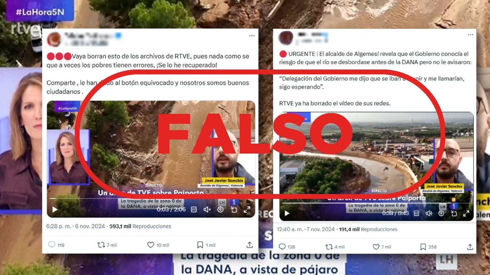Desmentido de la supuesta eliminación de una entrevista de RTVE al alcalde de Algemesí sobre la DANA.
