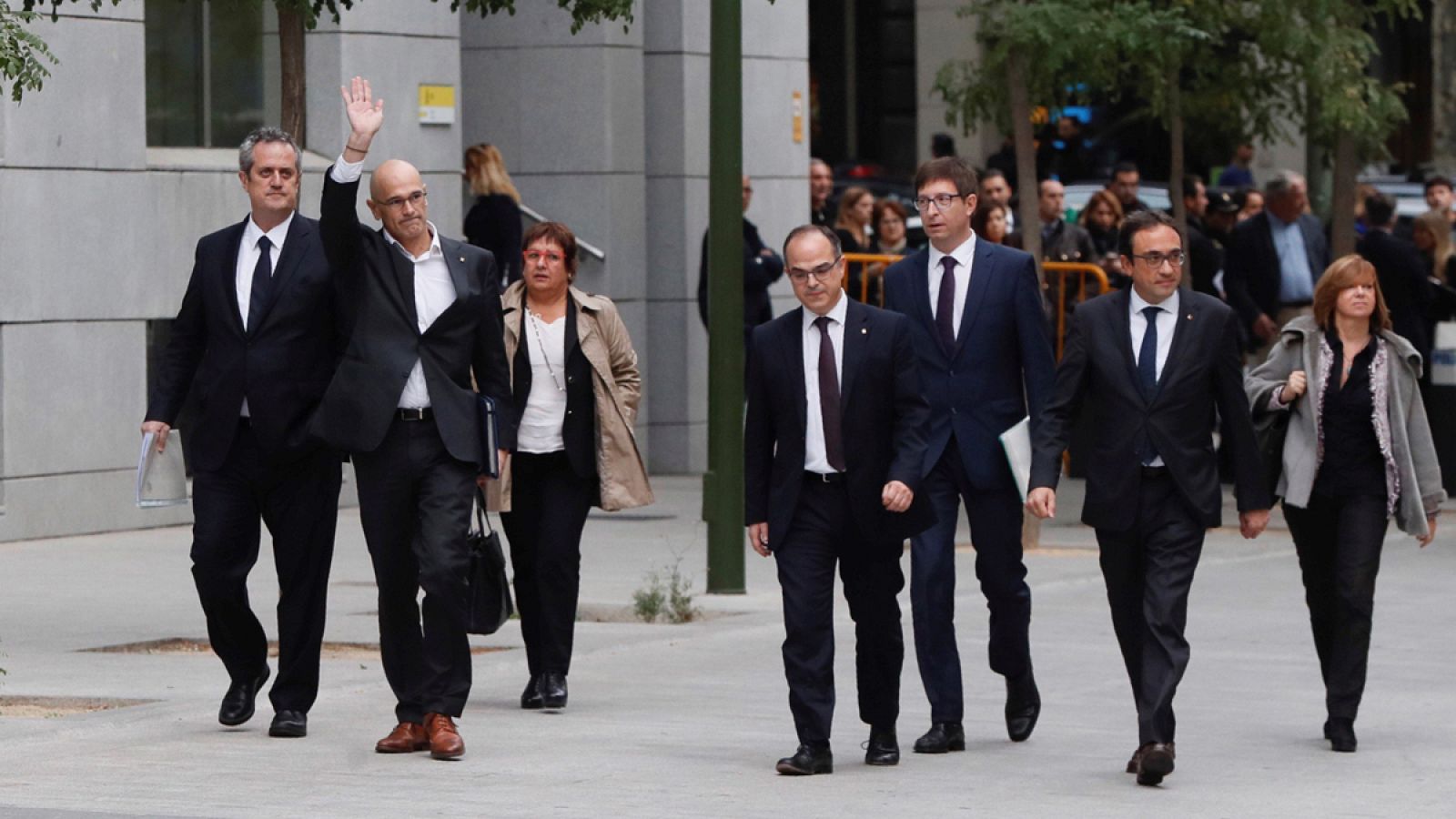 Los exmiembros del Govern, a su llegada a la sede de la Audiencia Nacional el pasado 2 de noviembre