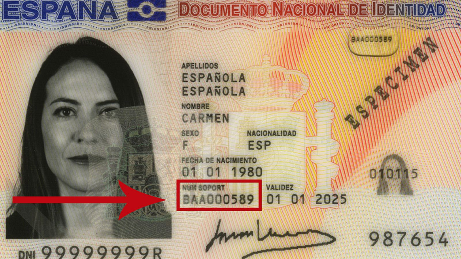 Imagen de un DNI facilitada por la Policía