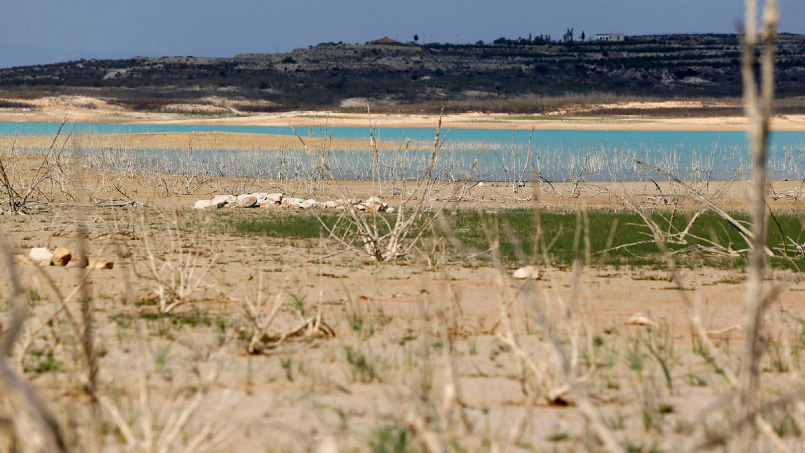 El pantano de La Pedrera, perteneciente a la cuenca hidrográfica del Segura, muestra un estado de extrema sequía
