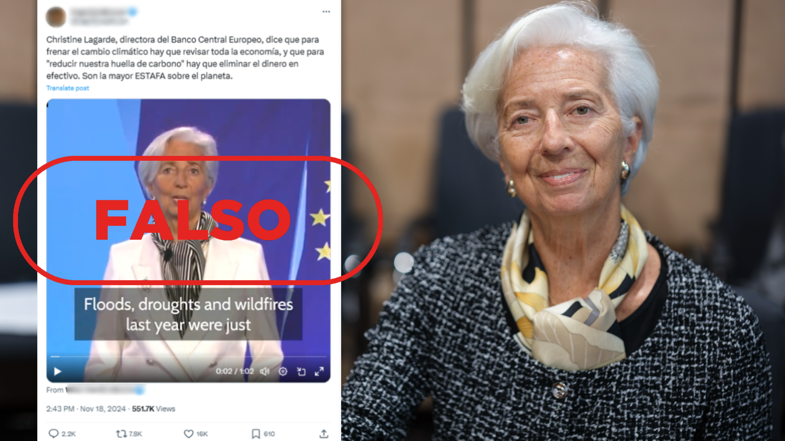 Christine Lagarde no ha pedido eliminar el dinero en efectivo por el cambio climático