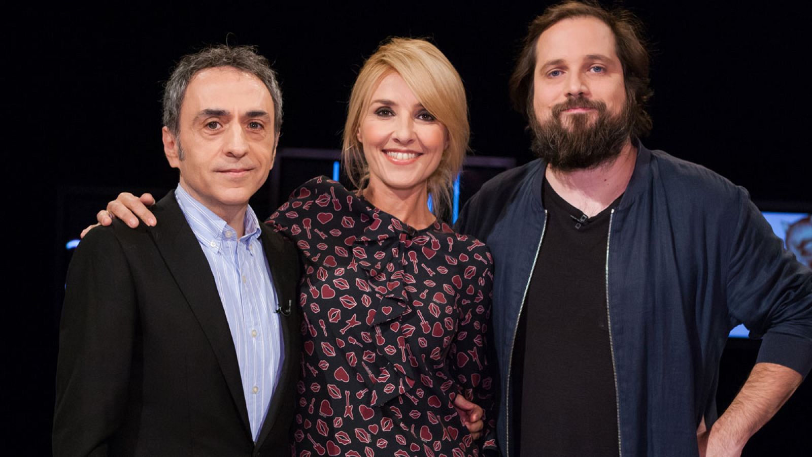 Alberto Calero y Carlos Vermut junto a Cayetana Guillén Cuervo