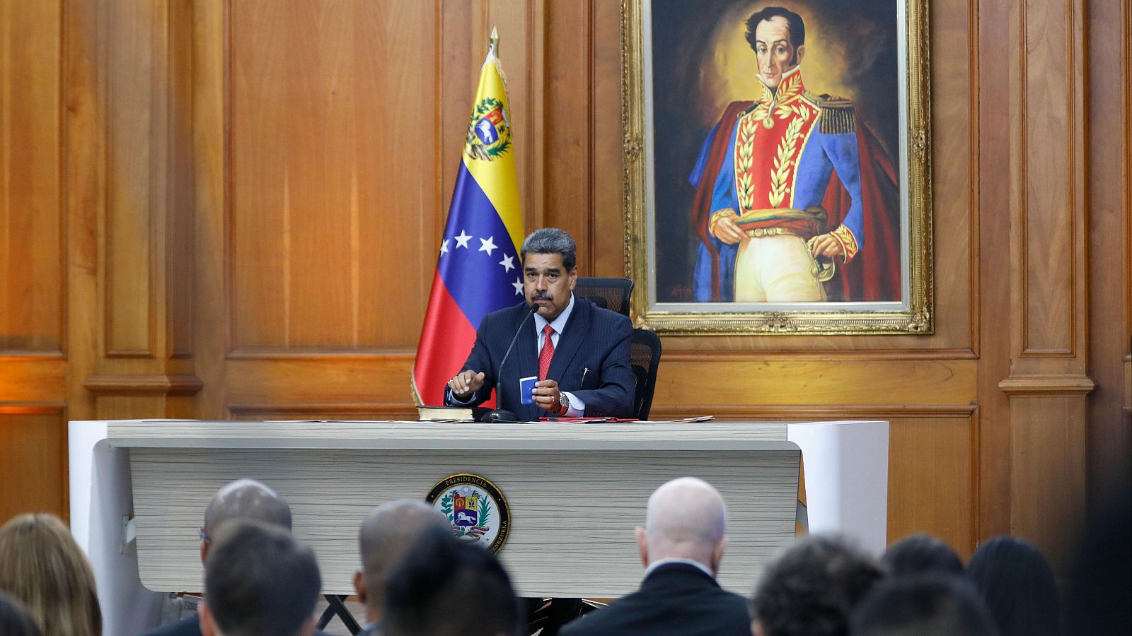 El presidente venzolano Nicolás Maduro en una conferencia de prensa