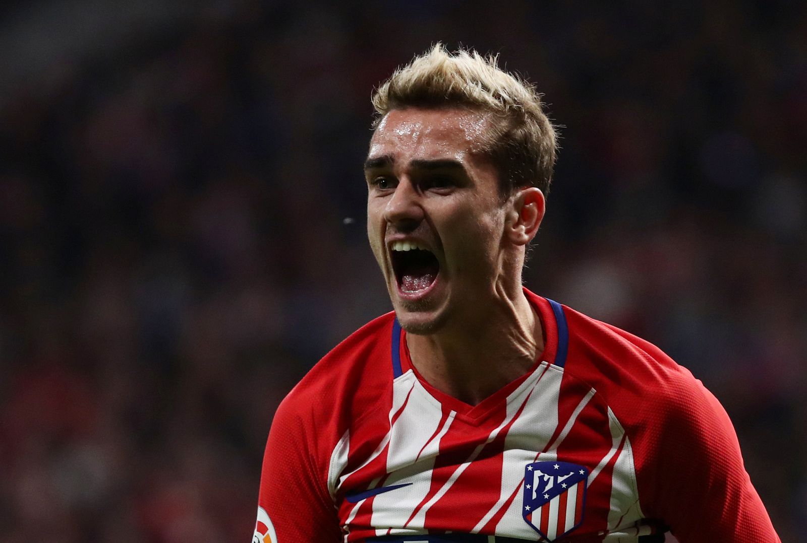 Griezmann durante el partido ante el Real Madrid en el Metropolitano.
