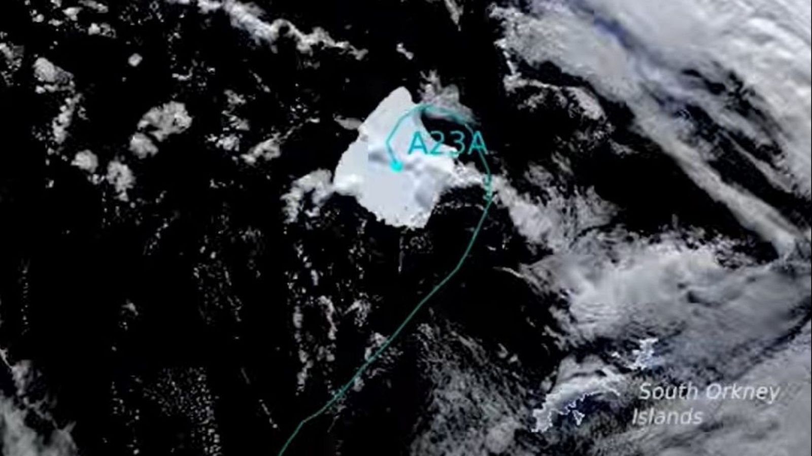 Fotografía satélite tomada del iceberg A23a