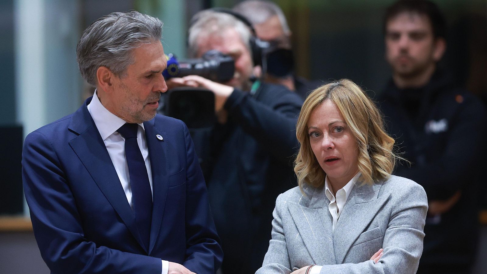 El primer ministro holandés y su homóloga italiana en la cumbre de Bruselas el 19 de diciembre