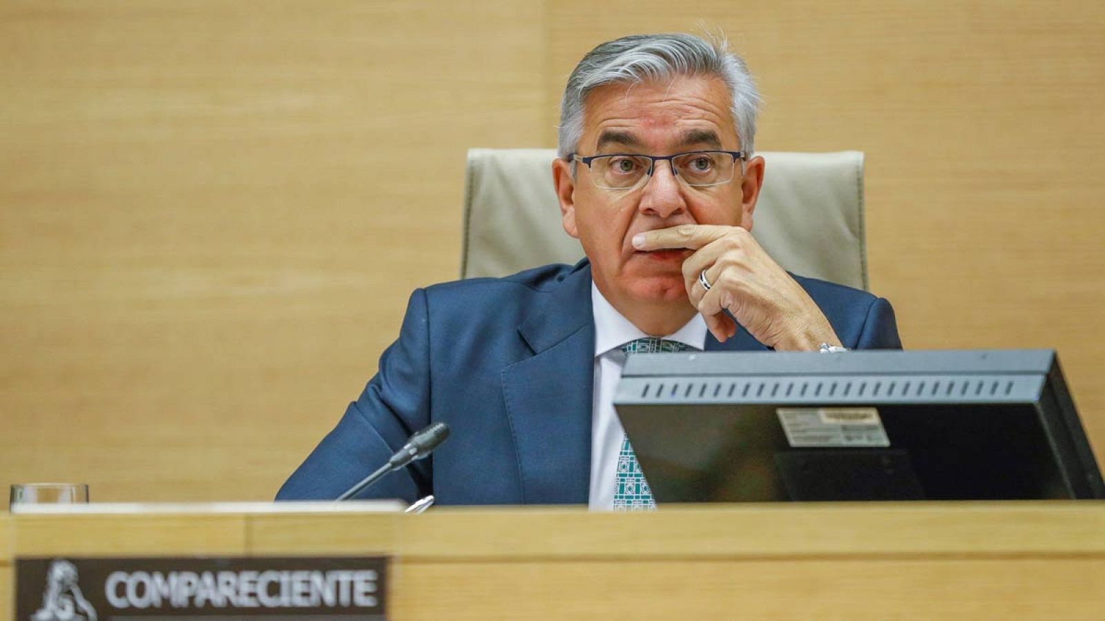 El coronel jefe de la UCO, Manuel Sánchez Corbí, durante su intervención