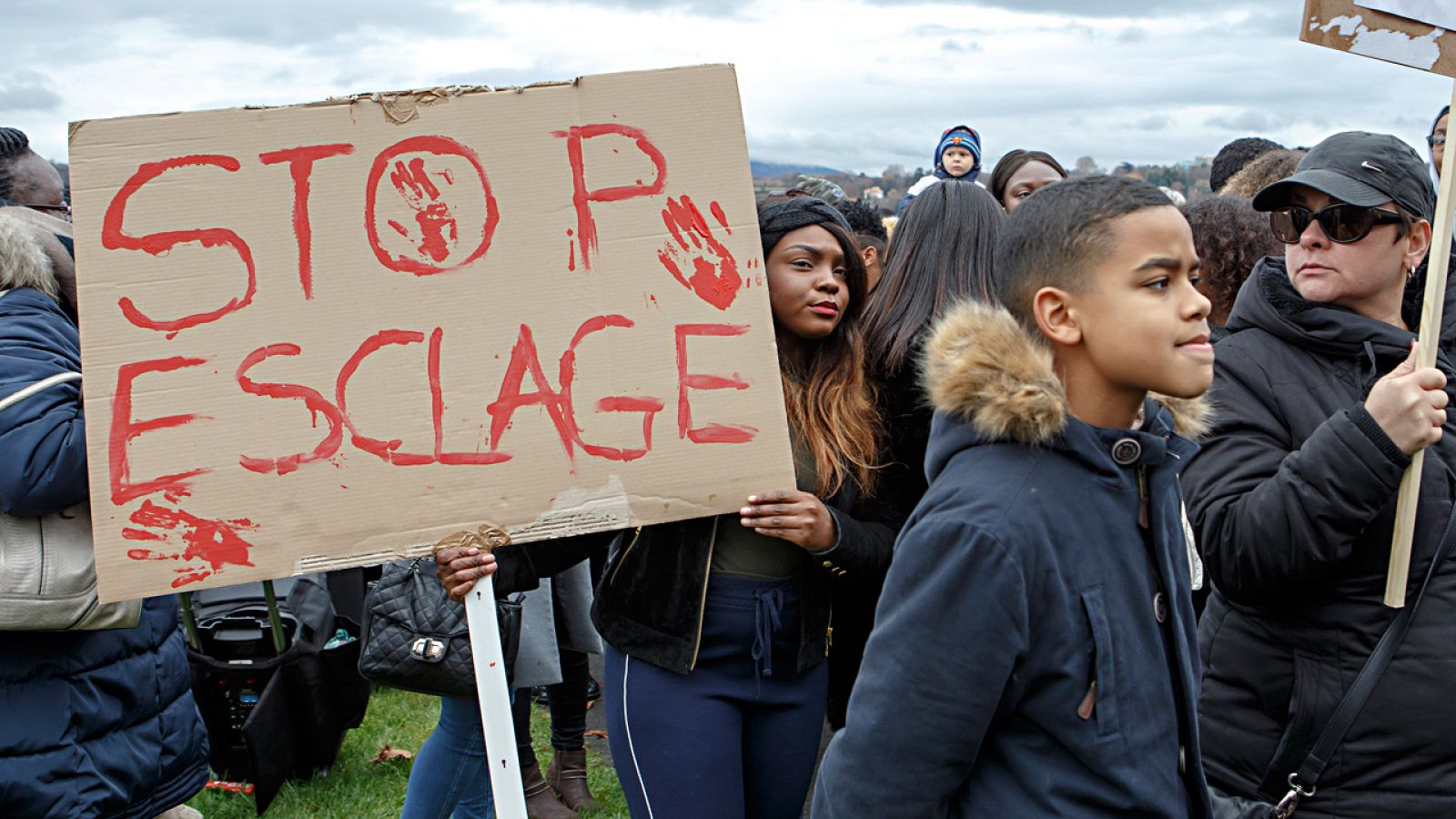 Manifestación en Ginebra contra la venta de esclavos en Libia