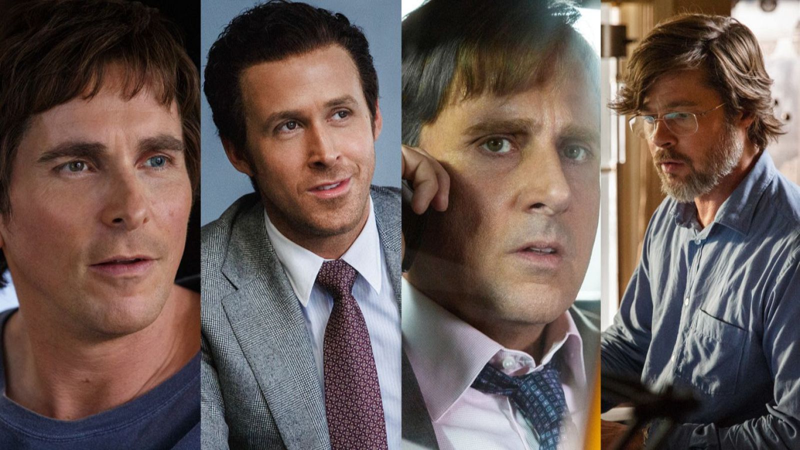 Christian Bale, Ryan Gosling, Steve Carell y Brad Pitt en 'La gran apuesta' (ahora en RTVE Play)