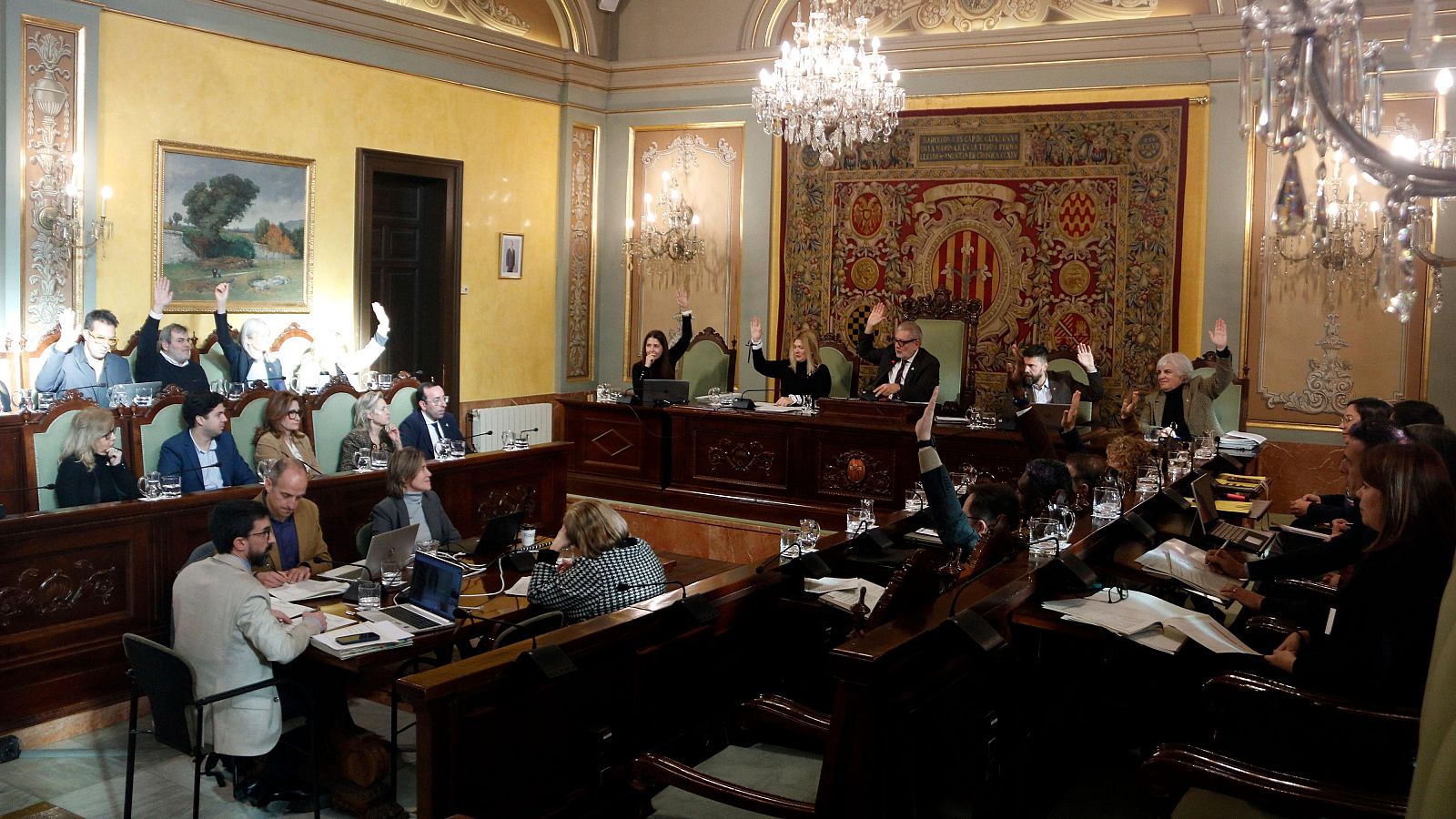 Votació sobre els pressupostos de la Paeria de Lleida 2025