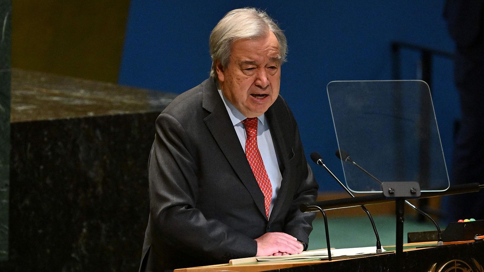 António Guterres durante su discurso ante la Asamblea General de la ONU