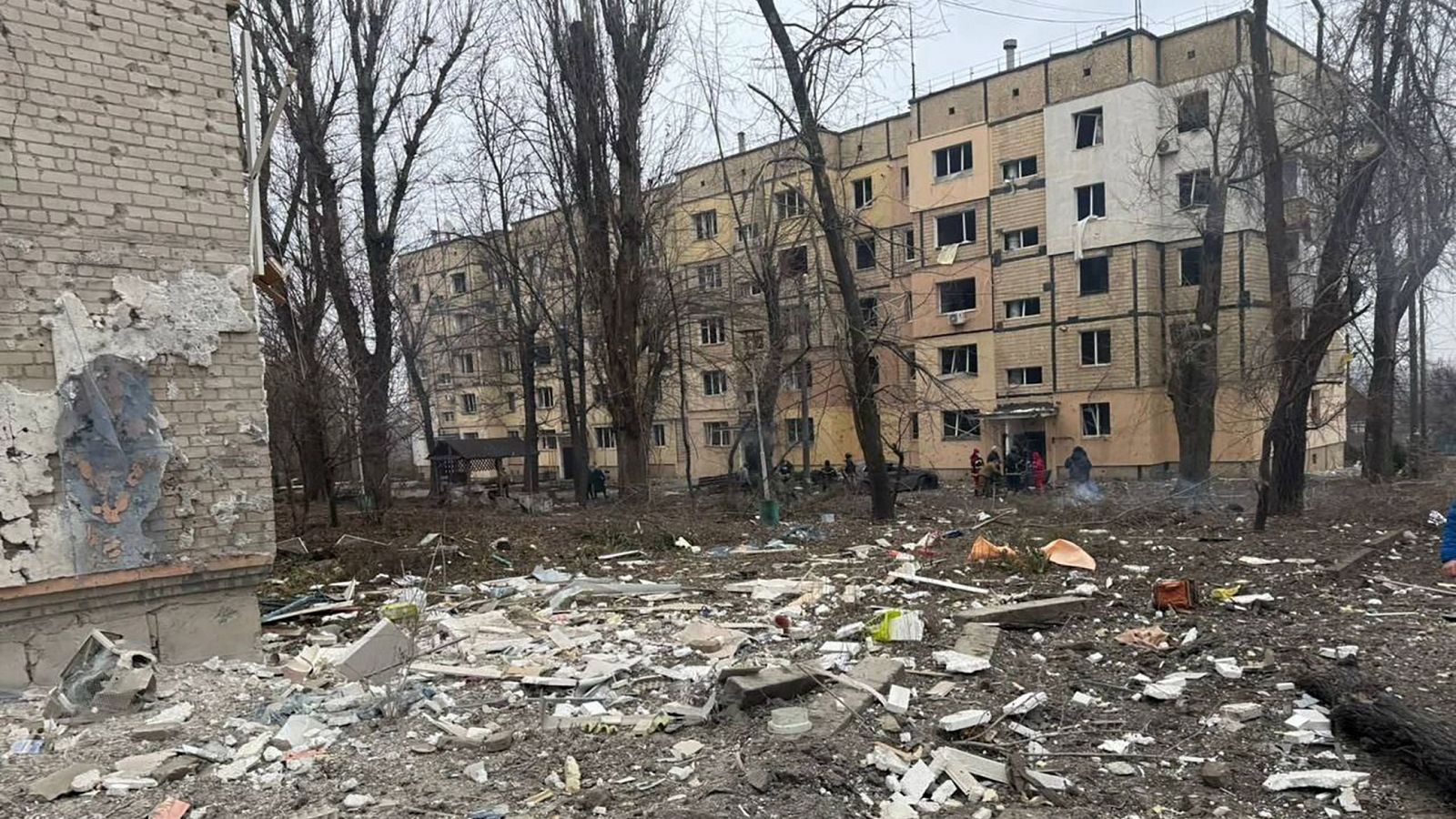 Daños en un edificio tras un bombardeo en Kryvyi Rih, Ucrania