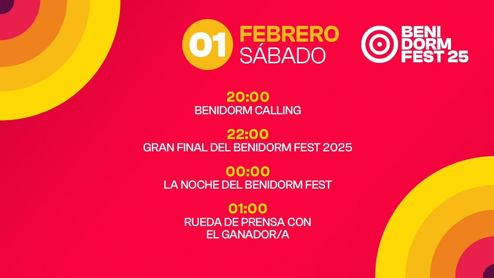 Agenda Benidorm Fest 2025 - sábado 1 de febrero