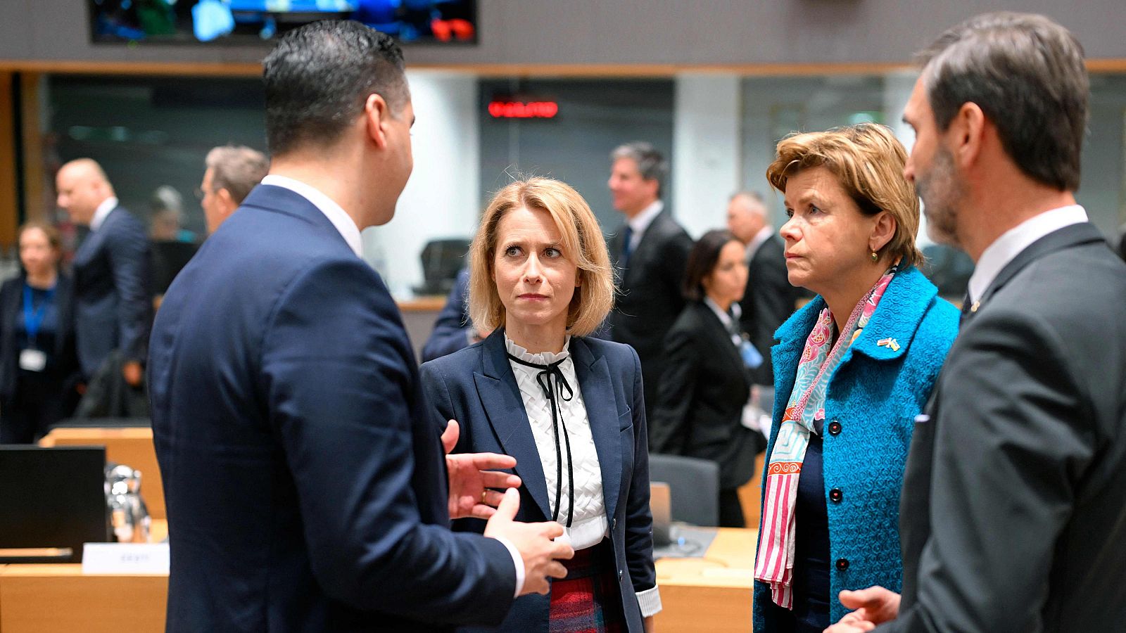Los representantes de Exteriores en la reunión de este lunes, en Bruselas