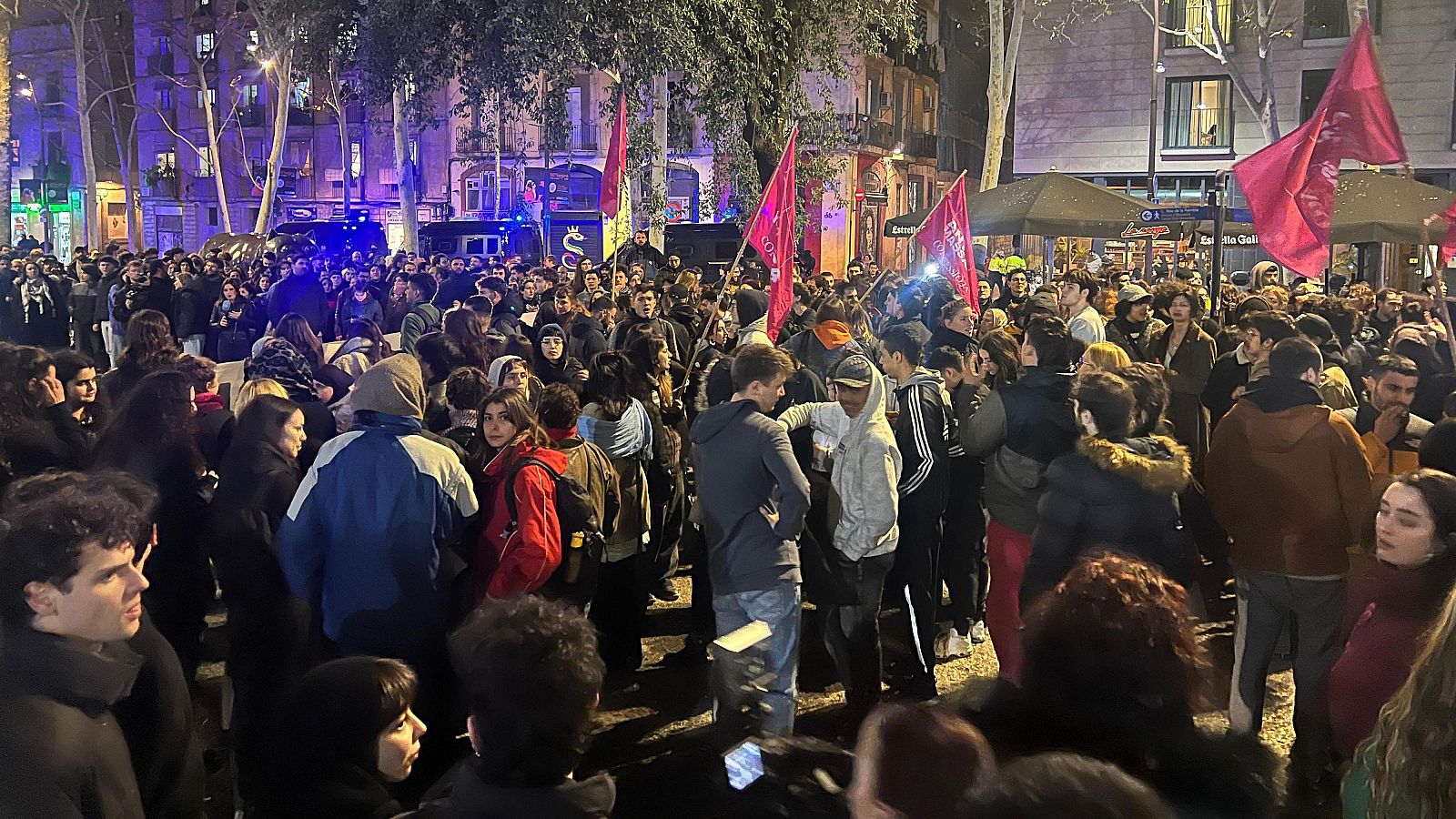 Milers de persones concentrades a la rambla del Raval de Barcelona en una protesta pel desallotjament de l'antiga Massana | ACN