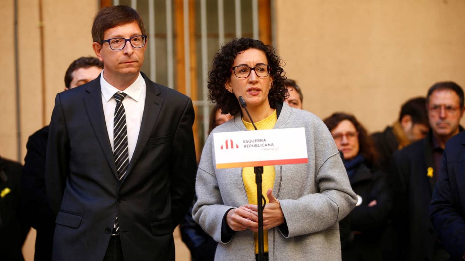 Marta Rovira y Carles Mundó, en un acto electoral de ERC
