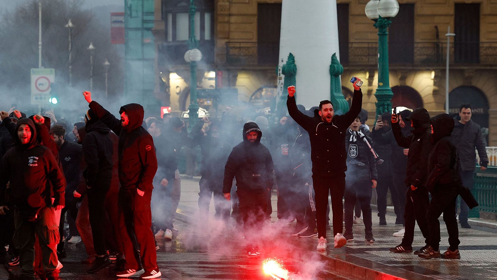 Tres detenidos por agredir a un aficionado del PAOK en San Sebastián tras el partido de la Europa League