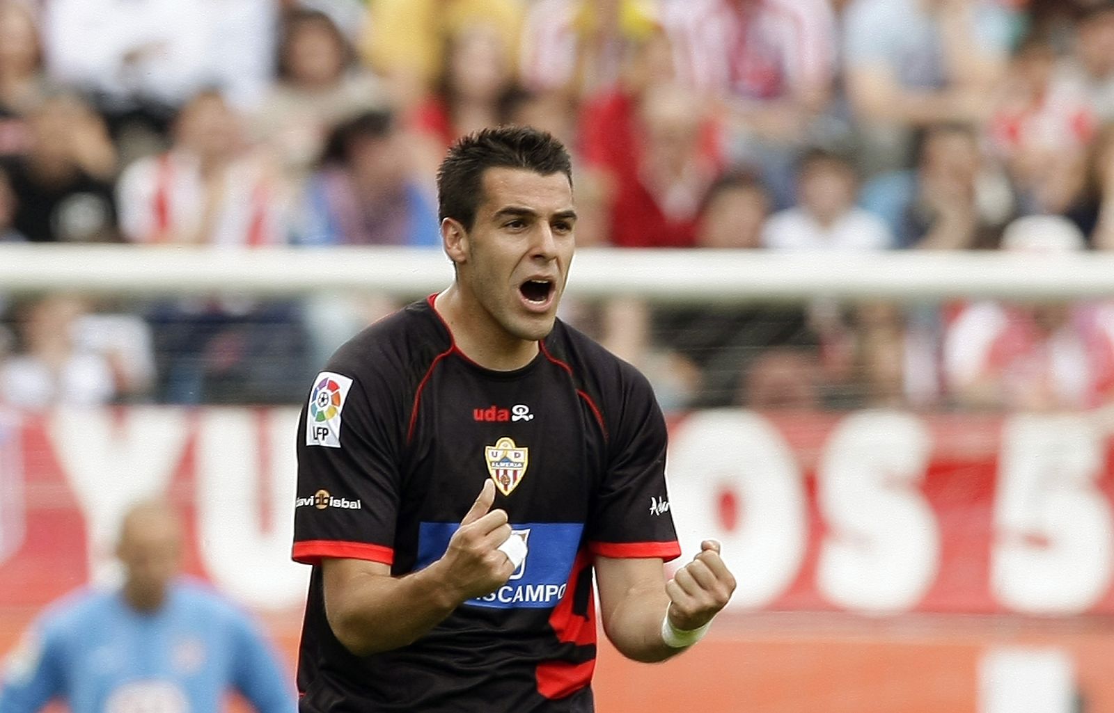 El delantero del Almería Negredo, que ya se ha estrenado en la Liga