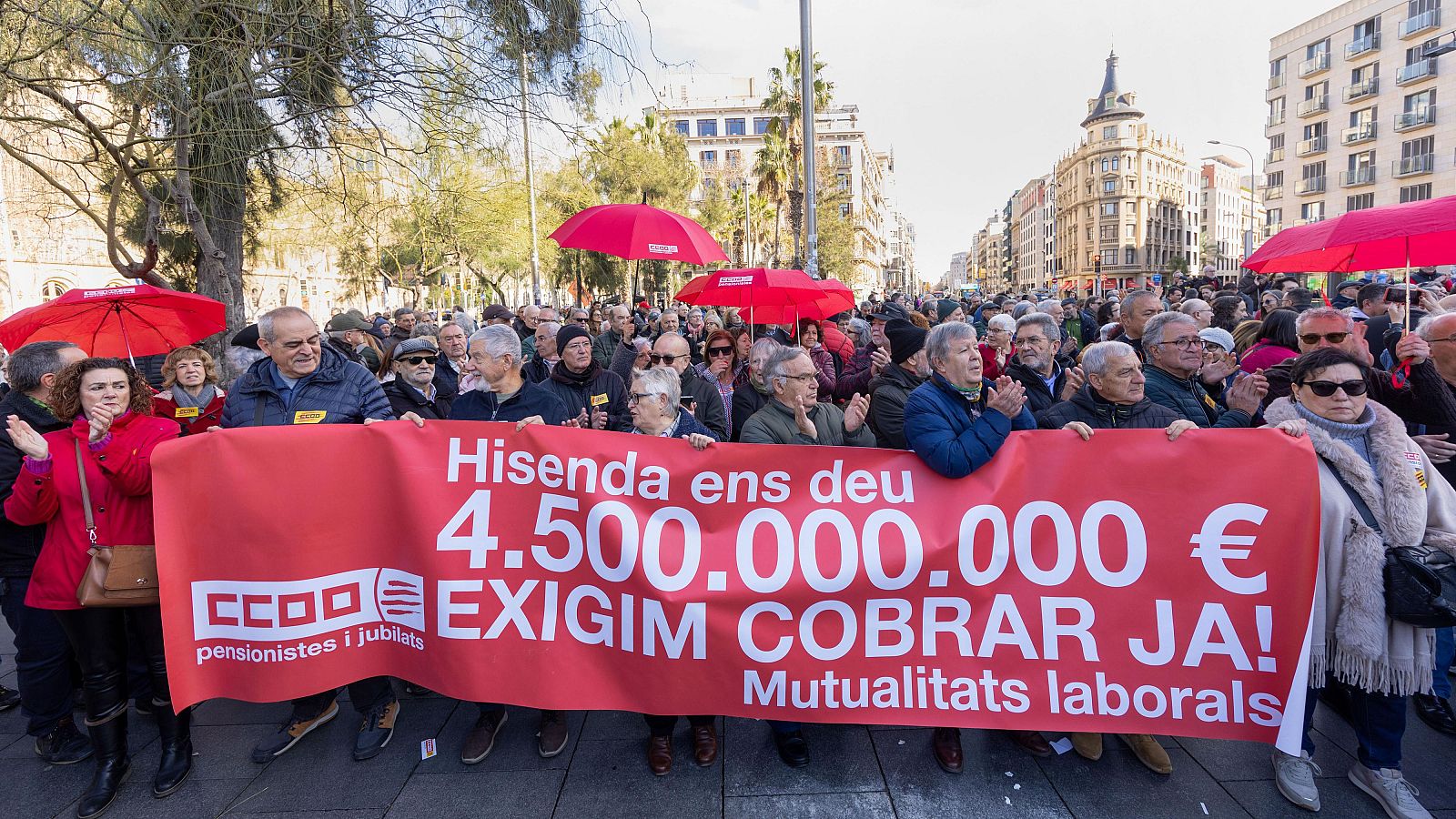Concentració en defensa dels drets socials a Barcelona
