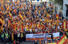 Miles de personas se manifiestan en Barcelona en defensa de la Constitución
