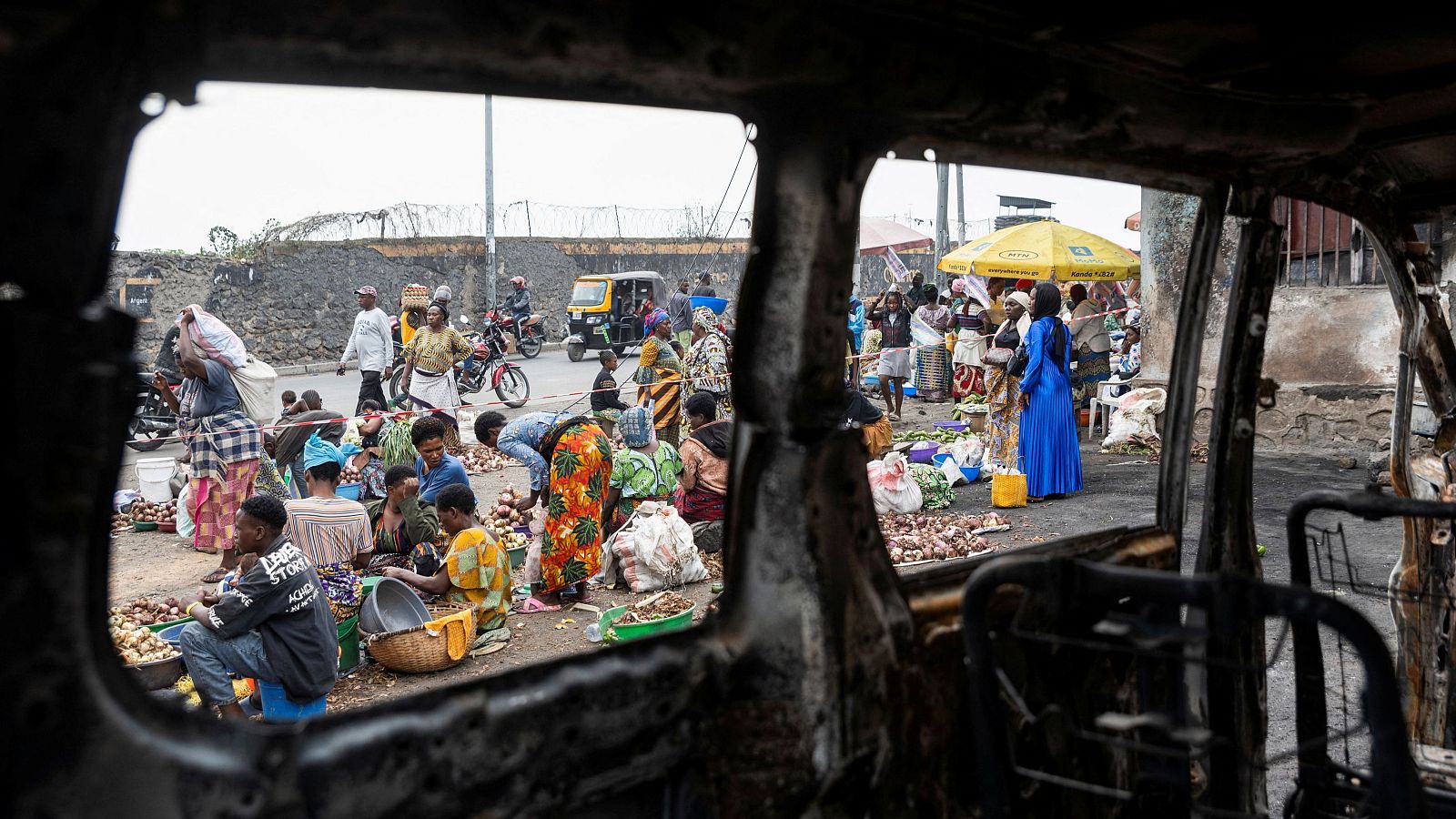 Vista de las calles de Goma, ciudad que ha caído en manos del M23 después de varios combates