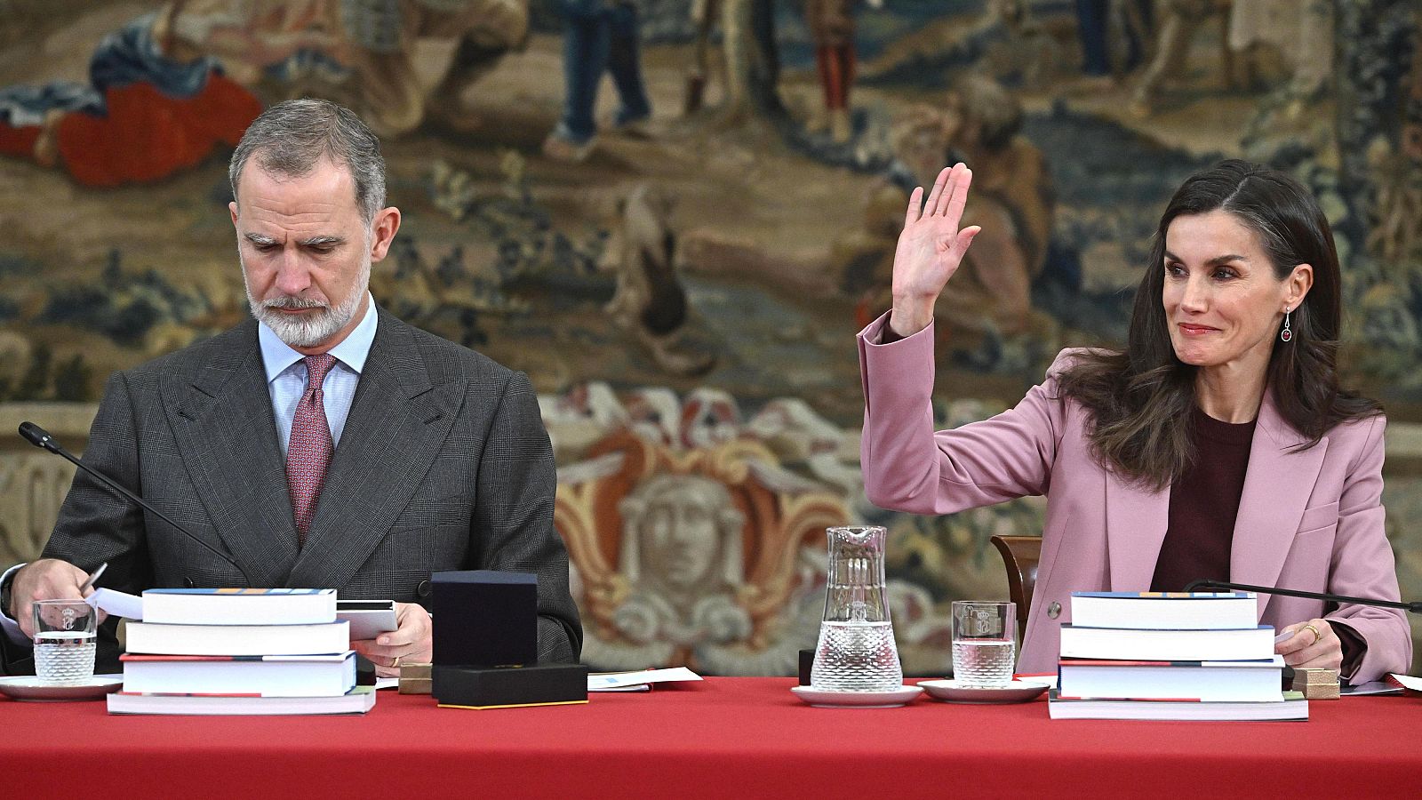 El Rey Felipe y la Reina Letizia durante la reunión anual del Patronato Instituto Cervantes