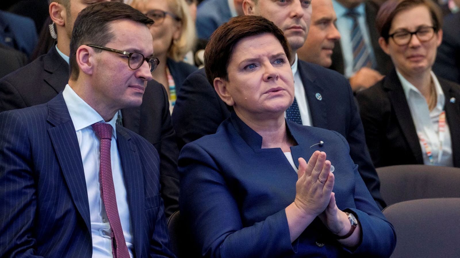 Beata Szydlo y Mateusz Morawiecki durante un congreso en Polonia el pasado mes de noviembre