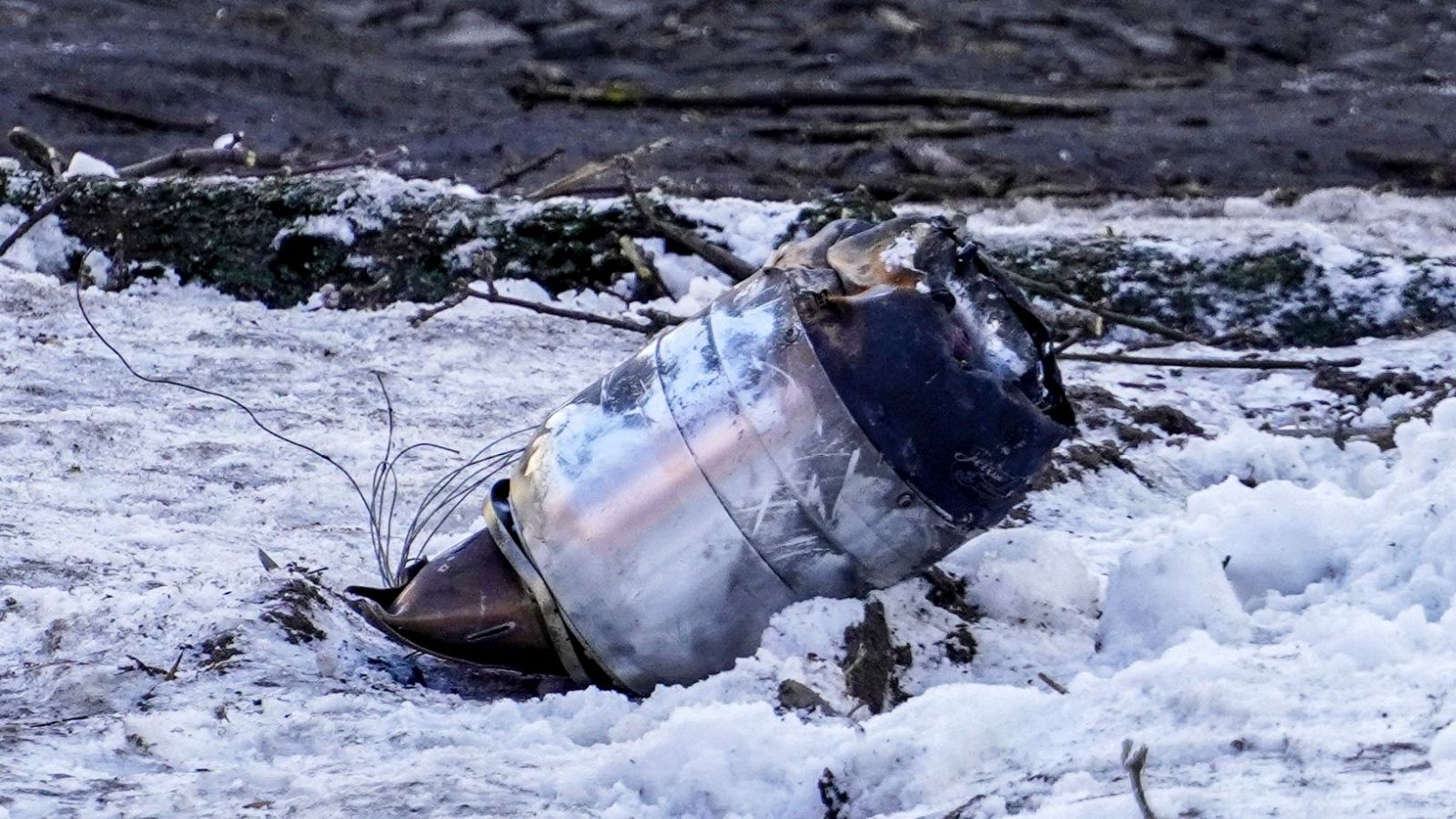 Restos de un dron ucraniano en la ciudad rusa de Rostov-on-Do