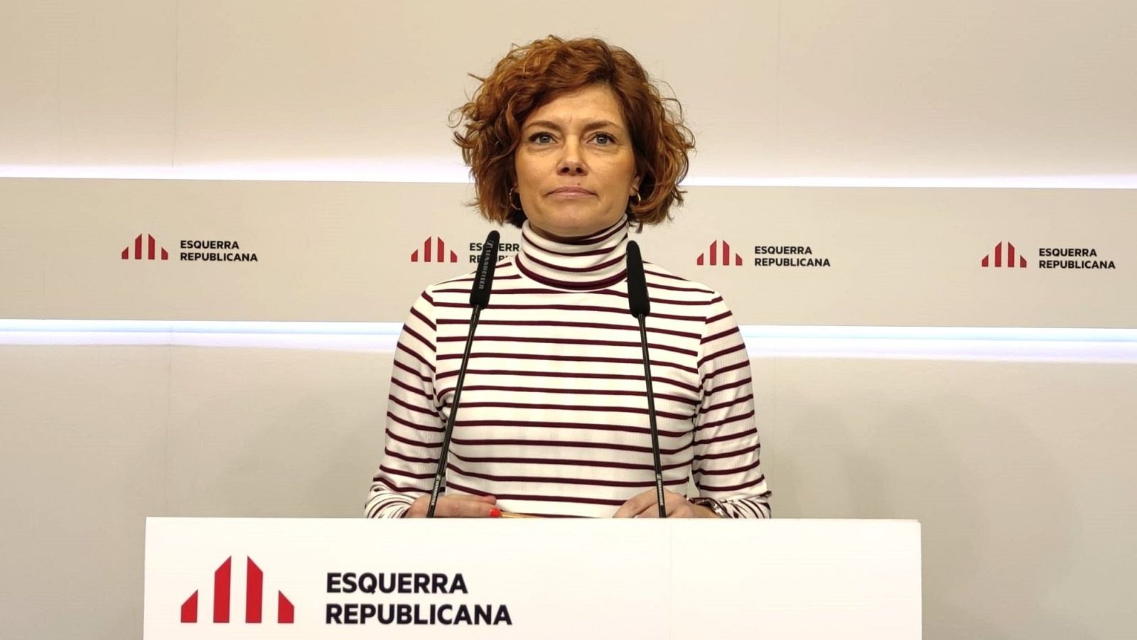 La secretaria general d'ERC, Elisenda Alamany, en roda de premsa