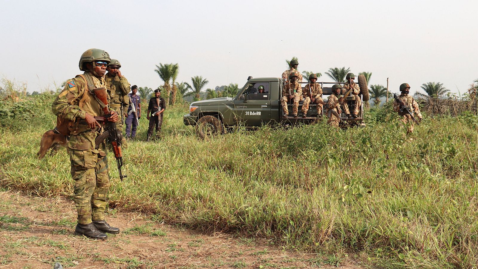 Soldados congoleños de las Fuerzas Armadas de la República Democrática del Congo en el territorio de Beni, en la provincia de Kivu del Norte, en la República Democrática del Congo