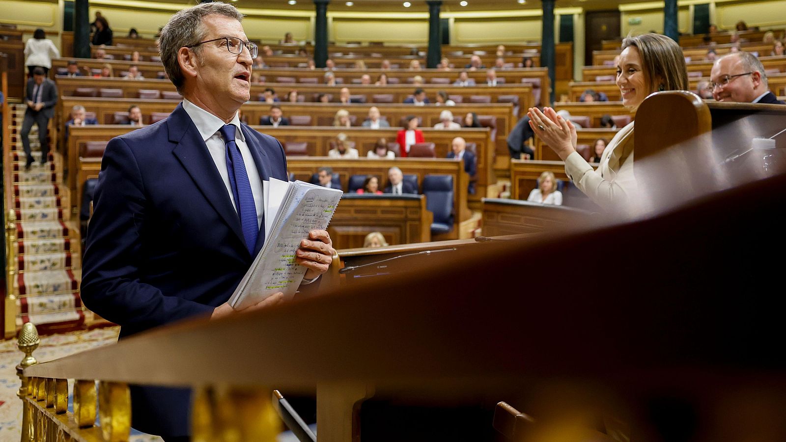 El presidente del PP, Alberto Núñez Feijóo, en una imagen de archivo en el Congreso