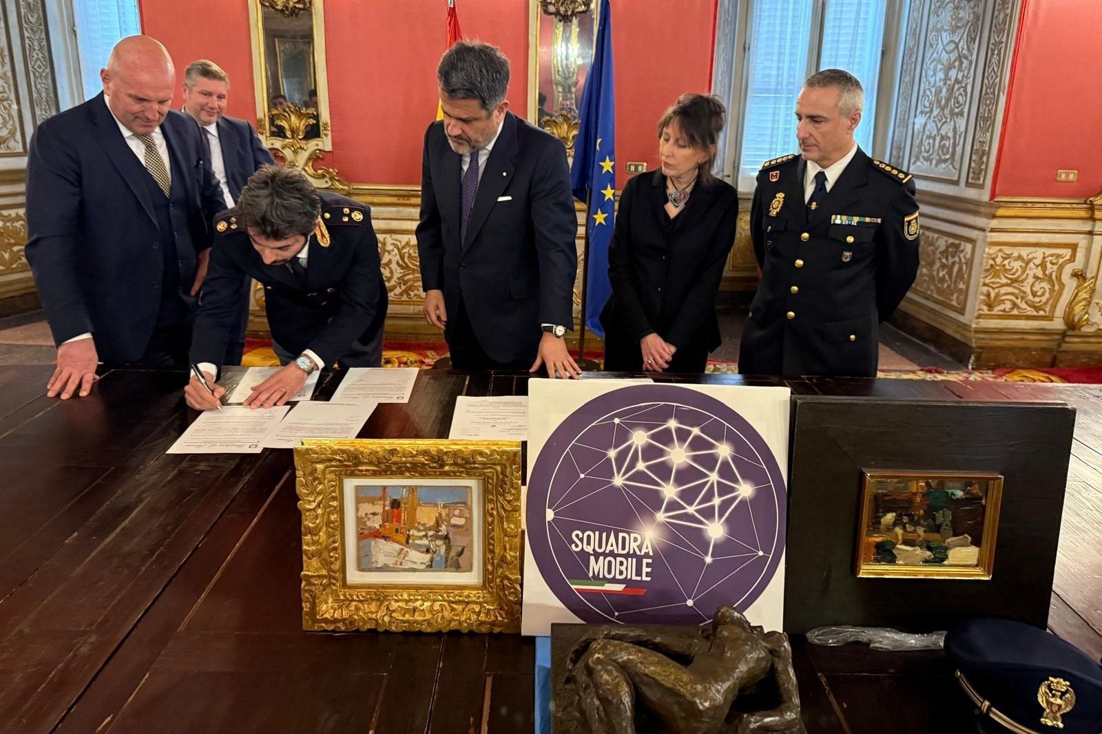 El acto en Roma que certifica la recuperación de las tres obras robadas entre 2021 y 2022.