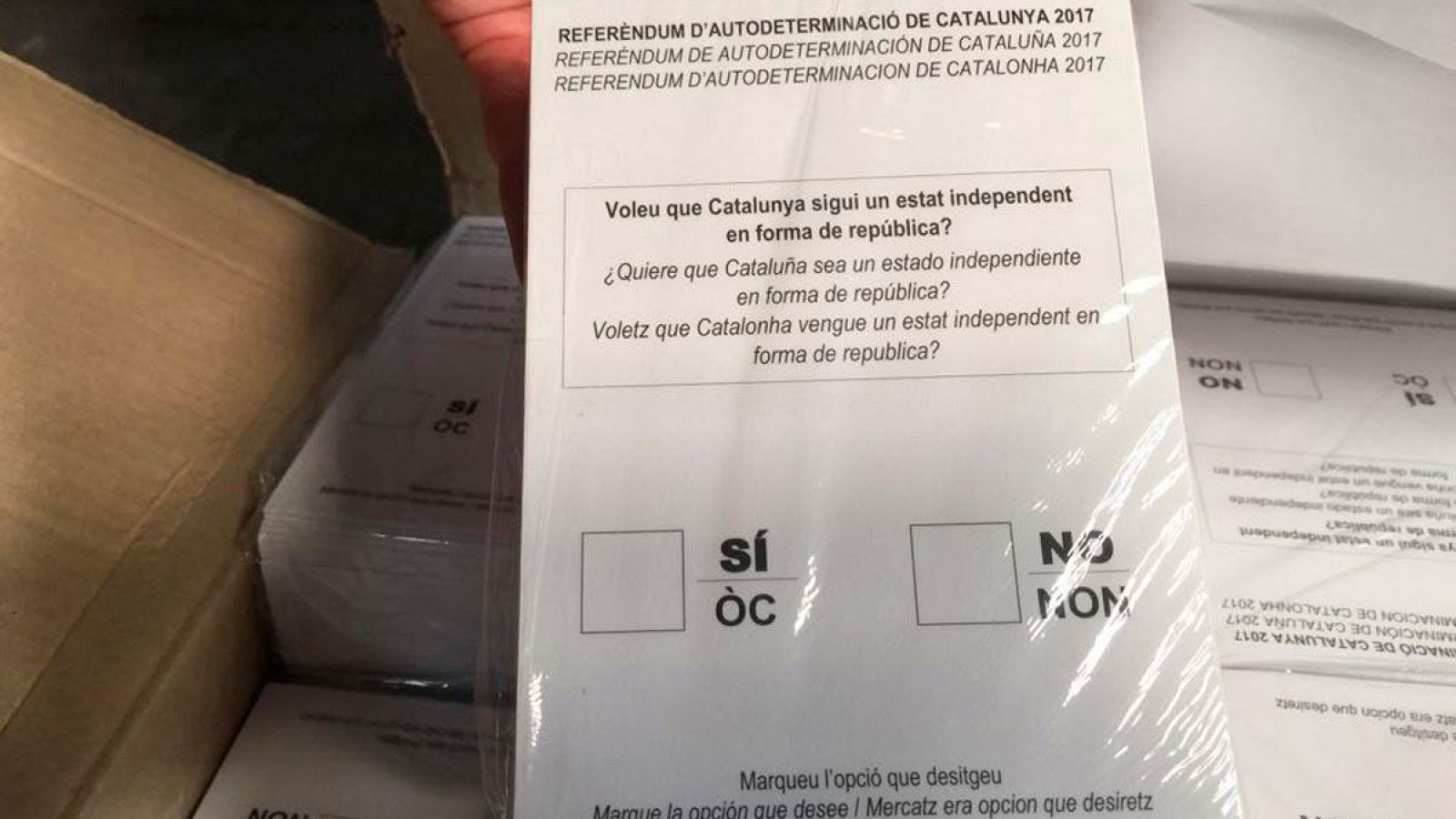Papaletas del referéndum del 1-O