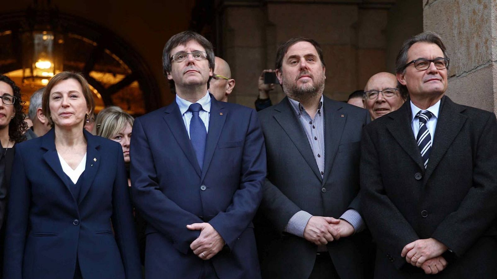 Carme Forcadell, Carles Puigdemont, Oriol Junqueras y Artur Mas