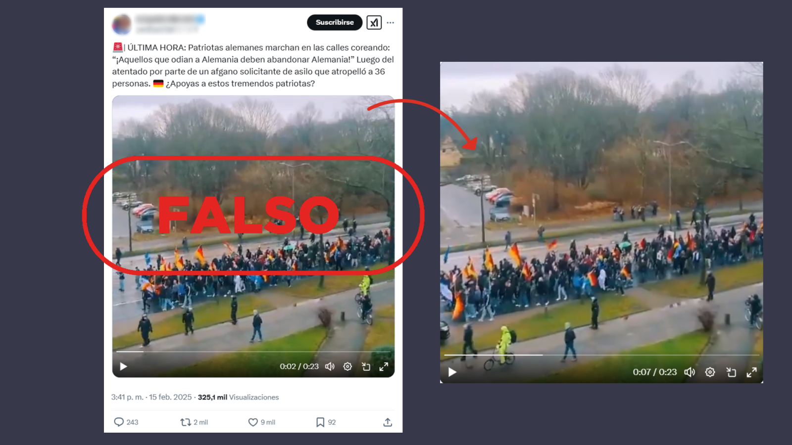 Esta marcha no guarda relación con el atropello masivo en Múnich