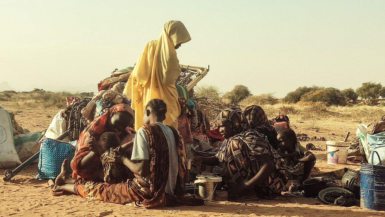 Desplazados por la guerra en Sudán