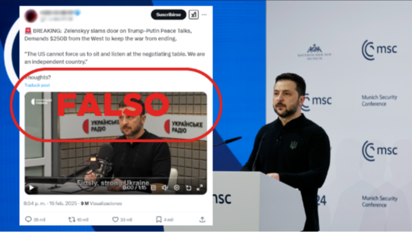 Este vídeo de Zelenski sobre las conversaciones de paz con EE. UU. no es actual