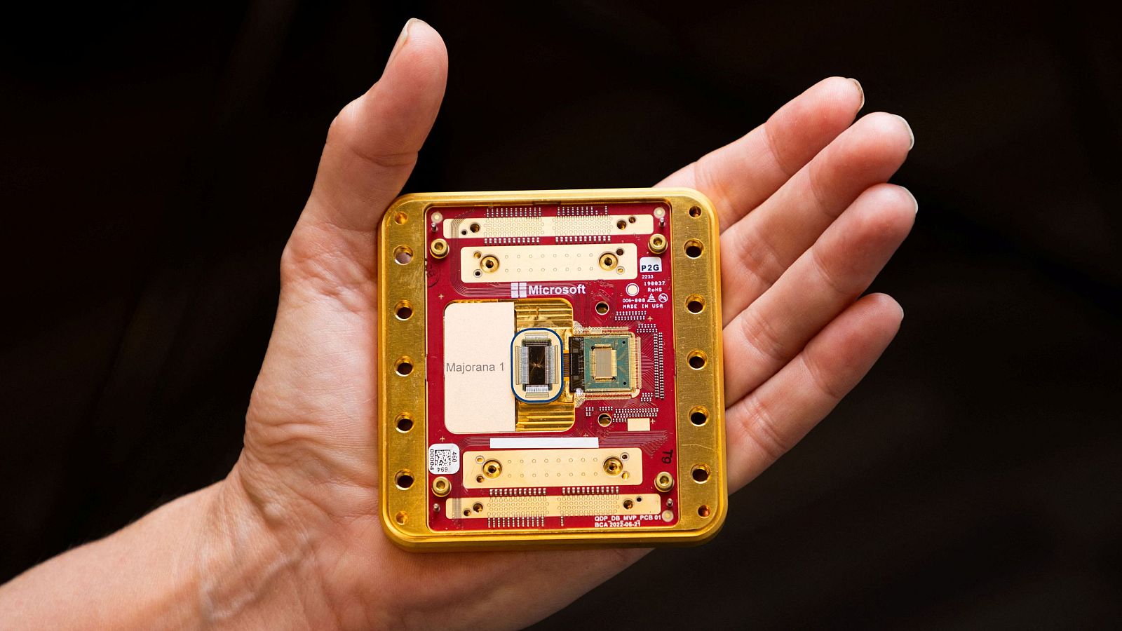 El topoconductor, o superconductor topológico, de Microsoft.