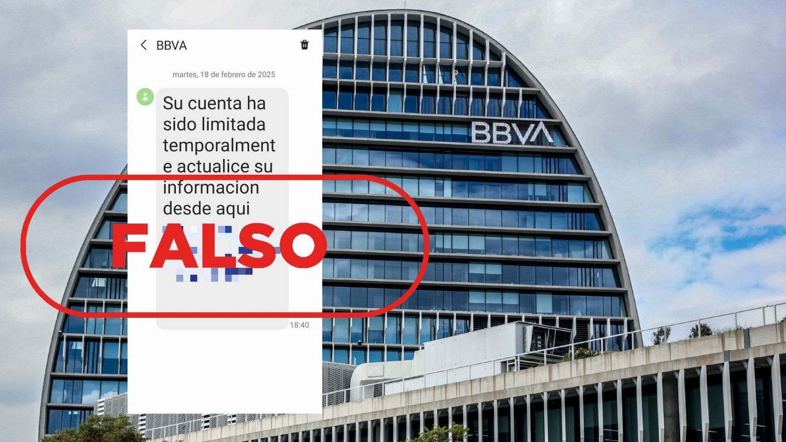 No es un mensaje SMS del BBVA para actualizar tu información, es un fraude