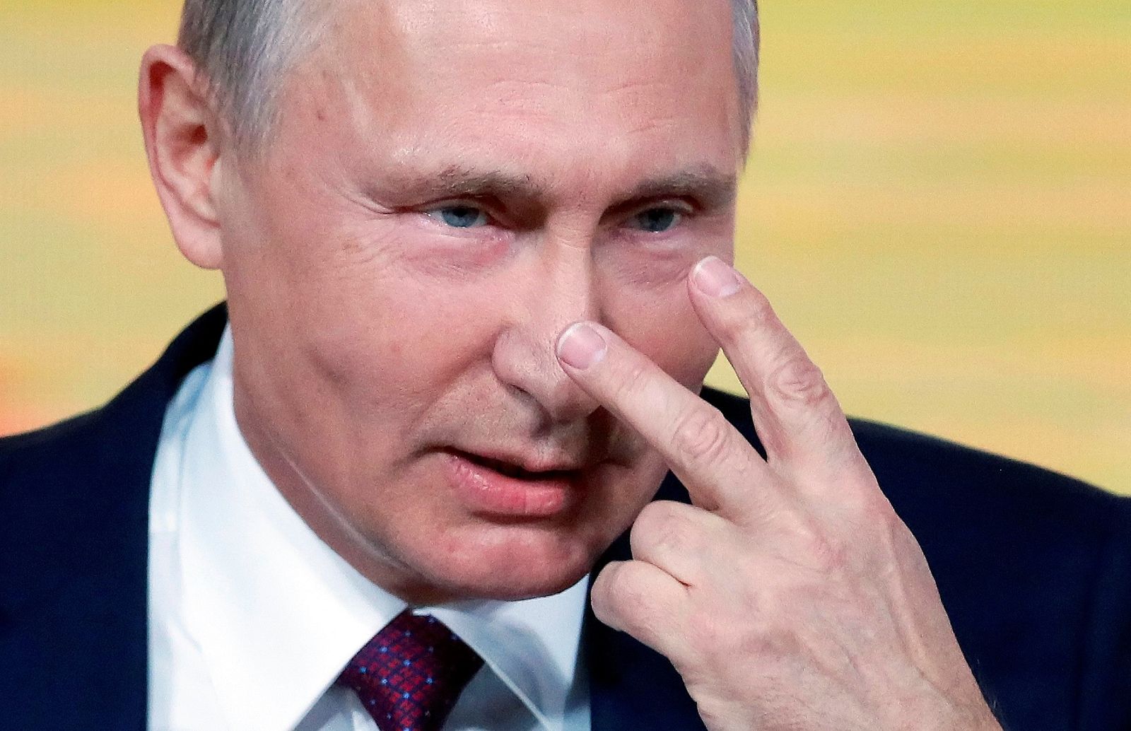 El presidente ruso, Vladímir Putin, participa en la rueda de prensa en el centro de congresos WTC en Moscú.