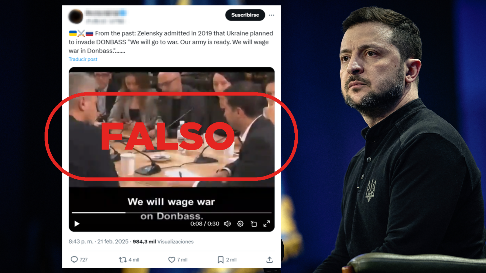 Zelenski no habla de "invadir" el Donbás en este vídeo de 2019