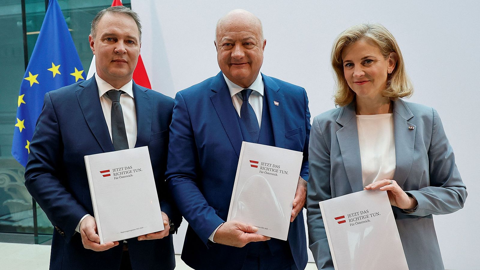 Los tres líderes austriacos que formarán el gobierno tripartito