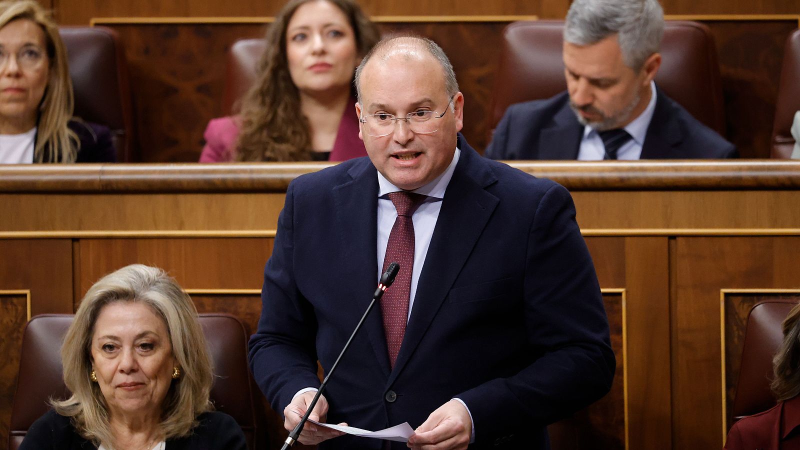 El portavoz del PP en el Congreso, Miguel Tellado, comparece en el Congreso
