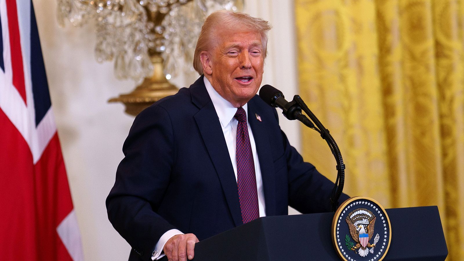 Donald Trump en una rueda de prensa