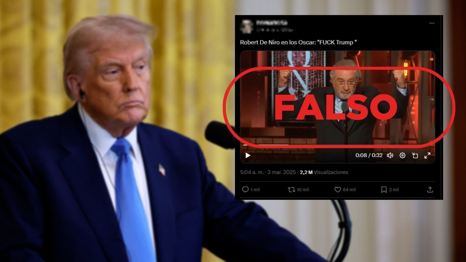 Premios Oscar 2025: Robert de Niro no insultó a Trump en la gala