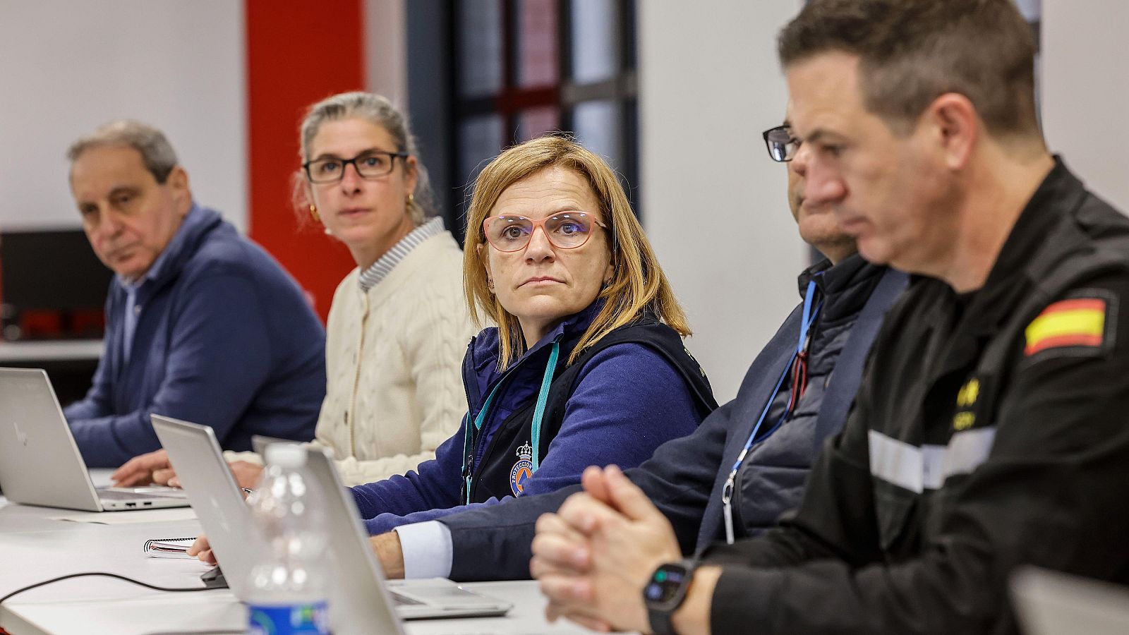 La delegada del gobierno en la Comunidad Valenciana, Pilar Bernabé, en la reunión de análisis del episodio de lluvias