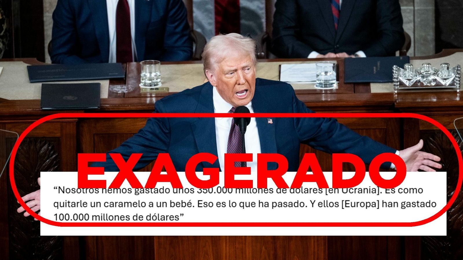 Trump exagera sobre el apoyo financiero de EE.UU. a Ucrania en el Congreso