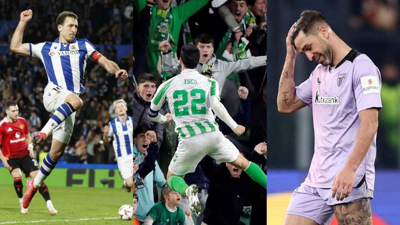 La Roma remonta al Athletic y Real Sociedad y Betis dejan sus eliminatorias para el partido de vuelta