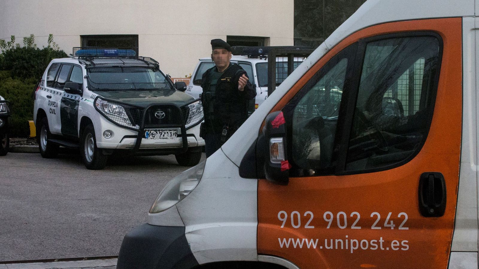 Registro de Unipost por parte de la Guardia Civil el pasado 14 de diciembre en relación al 1-O